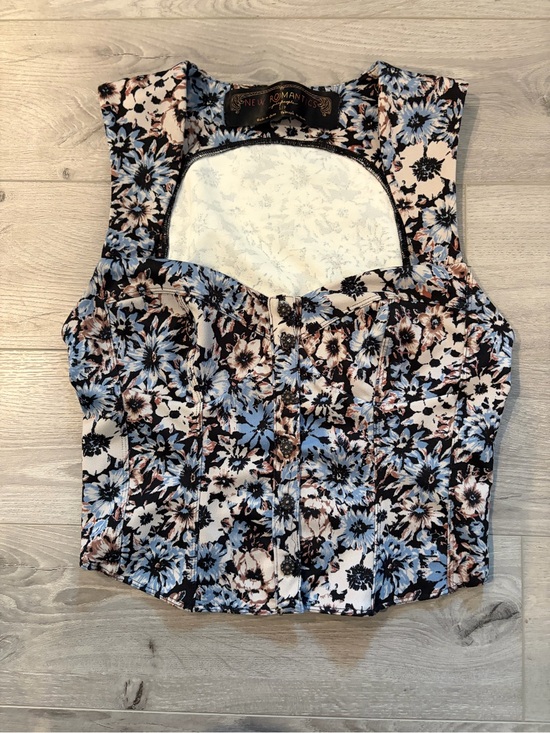 Free People Tops - Free People New Romantics Corset Crop Floral Tank size Small